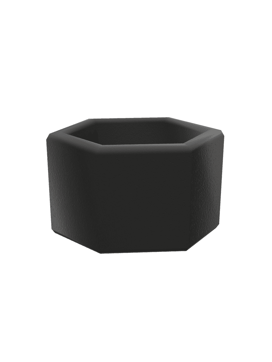 Hex Seat — Charcoal Felt, front