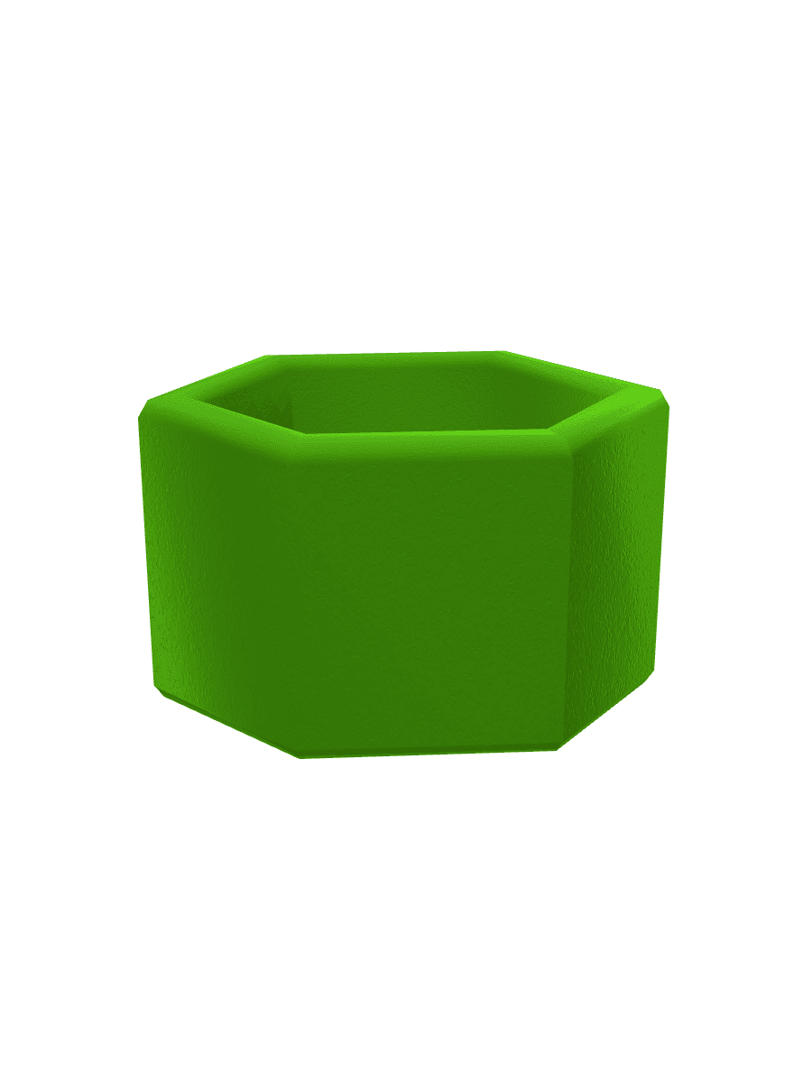 Hex Storage Bin — Moss Felt, front