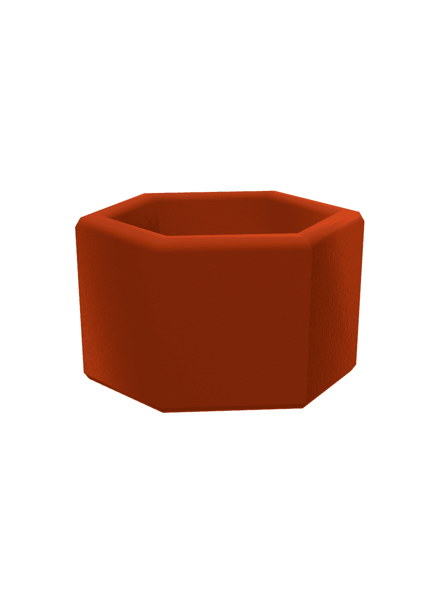 Hex Seat — Rust Felt, front