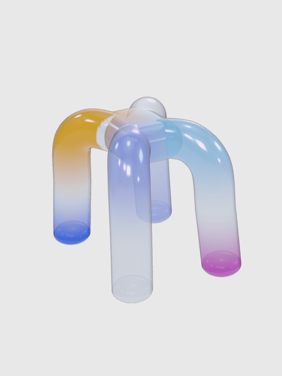 Prism Side Table — Iridescent, three-quarter view