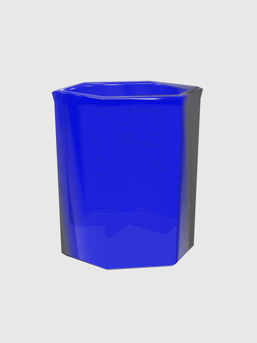 Hex Vessel — Cobalt Glass, Large, front