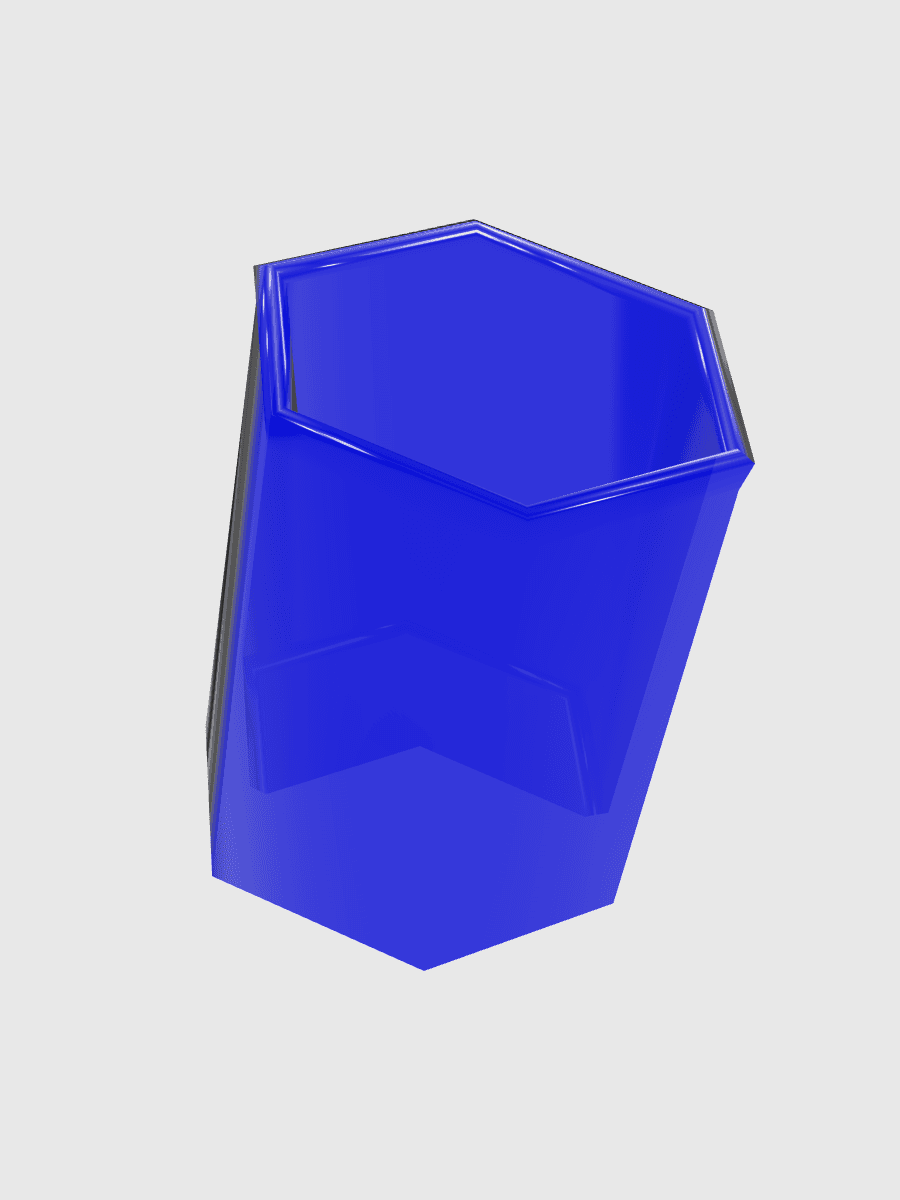 Hex Vessel — Cobalt Glass, Large, three-quarter view